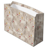 Niedliche Waldtiere Nordisches Muster Große Geschenktüte (Rückseite Schrägansicht)
