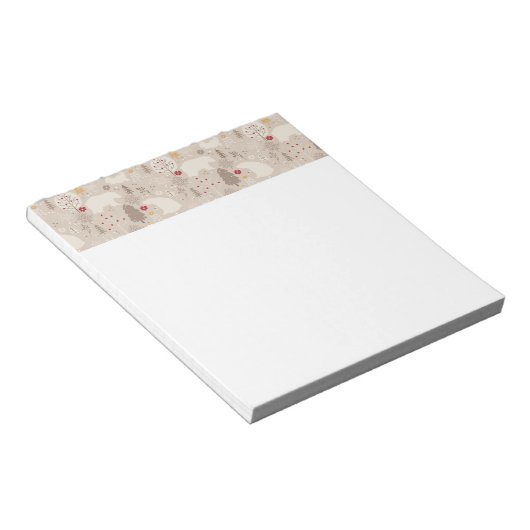 Niedliche Waldtiere Nordisches Muster Notizblock (angewinkelt)