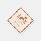 Niedliche Waldtiere Paare Kinderdusche Serviette (Ecke)