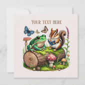 Niedliche Waldtiere Party Einladung (Vorderseite)