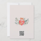 Niedliche Waldtiere QR Girl Baby Shower Einladung (Rückseite)