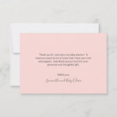 Niedliche Waldtiere Rosa Blütenmädchen Kinderdusch Dankeskarte (Rückseite)