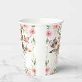 Niedliche Waldtiere Rosa Blütenmädchen Kinderdusch Pappbecher (Links)