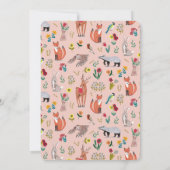 Niedliche Waldtiere Rosa Kinderdusche Einladung (Rückseite)