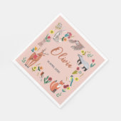 Niedliche Waldtiere Rosa Kinderdusche Serviette (Ecke)