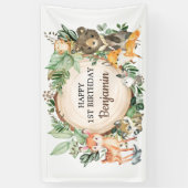 Niedliche Waldtiere Rustikale Grünflächen 1. Gebur Banner (Vertikal)