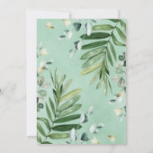 Niedliche Waldtiere Rustikale Grünpflanzen Kinderd Einladung (Rückseite)