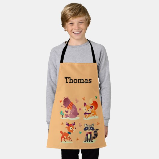 Niedliche Waldtiere Schürze (Getragen)
