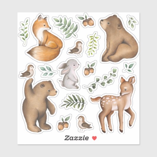 Niedliche Waldtiere Scrapbook Stationierung Aufkleber (Blatt)
