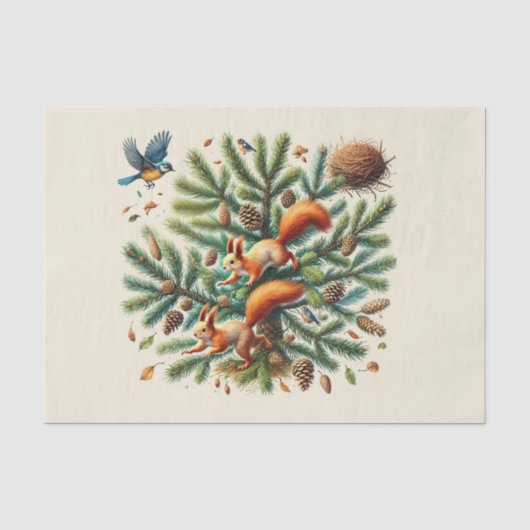 Niedliche Waldtiere Seidenpapier (Vorderseite)
