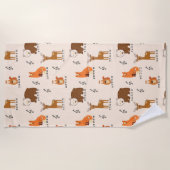 Niedliche Waldtiere Strandtuch (Vorderseite)