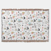 Niedliche Waldtiere u. indisches Jungen-Muster Decke (Vorderseite)