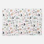 Niedliche Waldtiere u. indisches Jungen-Muster Geschirrtuch (Horizontal)