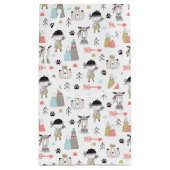 Niedliche Waldtiere u. indisches Jungen-Muster Kleine Geschenktüte (Rückseite)