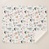 Niedliche Waldtiere u. indisches Jungen-Muster Sherpadecke (Vorderseite (Horizontal))