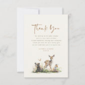 Niedliche Waldtiere Vielen Dank Dankeskarte (Vorderseite)