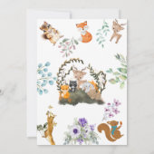 Niedliche Waldtiere (Waldtiere) 2. Geburtstag Einladung (Rückseite)
