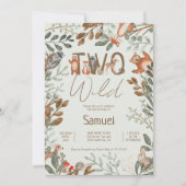 Niedliche Waldtiere (Waldtiere) 2. Geburtstag Einladung (Vorderseite)