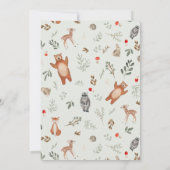 Niedliche Waldtiere (Waldtiere) 2. Geburtstag Einladung (Rückseite)