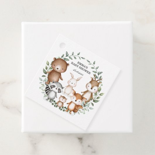 Niedliche Waldtiere Waldtiere Grünpflanzen neutral Geschenkanhänger (Beispiel)