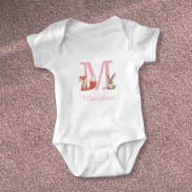 Niedliche Waldtiere Waldtiere Rosa Monogramm