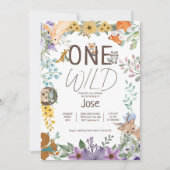 Niedliche Waldtiere Waldtiere Waldland 1. Geburtst Einladung (Vorderseite)