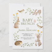 Niedliche Waldtiere Waldtiere Waldland Baby Brunch Einladung (Vorderseite)