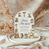 Niedliche Waldtiere Wasserfarben Kinderdusche Einladung