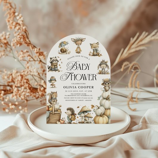 Niedliche Waldtiere Wasserfarben Kinderdusche Einladung