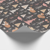 Niedliche Waldtiere Weihnachten Geschenkpapier (Ecke)