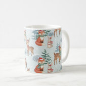 Niedliche Waldtiere Weihnachts-Pattern-Tasse Kaffeetasse (VorderseiteRechts)