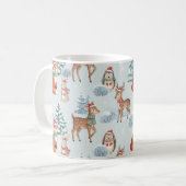 Niedliche Waldtiere Weihnachts-Pattern-Tasse Kaffeetasse (Vorderseite Links)
