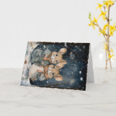 Niedliche Waldtiere Weihnachtsgrüße Karte (Gelbe Blume)