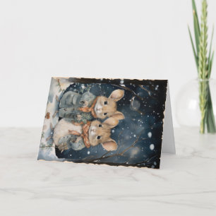 Niedliche Waldtiere Weihnachtsgrüße Karte