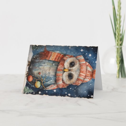 Niedliche Waldtiere Weihnachtsgrüße Karte (Vorderseite)