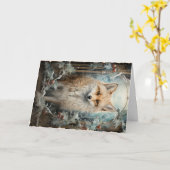 Niedliche Waldtiere Weihnachtsgrüße Karte (Gelbe Blume)