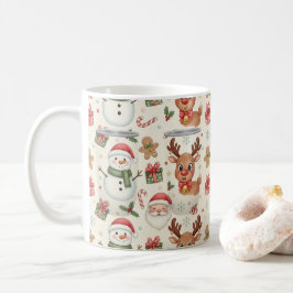 Niedliche Waldtiere Weihnachtsmuster-Feiertags-Tas Kaffeetasse