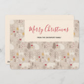 Niedliche Waldtiere Weihnachtsmuster Feiertagskarte (Vorne/Hinten)