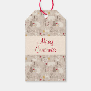 Niedliche Waldtiere Weihnachtsmuster Geschenkanhänger