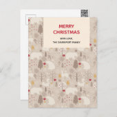 Niedliche Waldtiere Weihnachtsmuster Postkarte (Vorne/Hinten)
