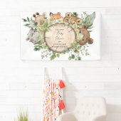 Niedliche Waldtiere Weiße Babydusche Banner (Insitu)