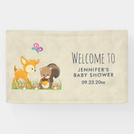 Niedliche Waldtiere Whimsical Cartoon Kinderdusche Banner
