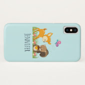 Niedliche Waldtiere Whimsischer Cartoon Case-Mate iPhone Hülle (Rückseite (Horizontal))