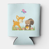 Niedliche Waldtiere Whimsischer Cartoon Dosenkühler (Vorderseite)