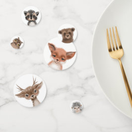 Niedliche Waldtiere Wildtiere einen Geburtstag Konfetti