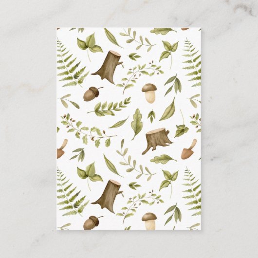 Niedliche Waldtiere Windelwindeln Begleitkarte (Rückseite)