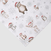 Niedliche Waldtiere Winter Wonderland Decoupage Seidenpapier (Detail)