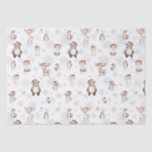 Niedliche Waldtiere Winter Wonderland Decoupage Seidenpapier (Vorderseite)