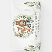 Niedliche Waldtiere zum Geburtstag Banner (Vertikal)