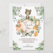 Niedliche Waldtiere zum Geburtstag Dankeskarte (Vorderseite)